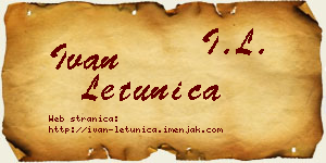 Ivan Letunica vizit kartica